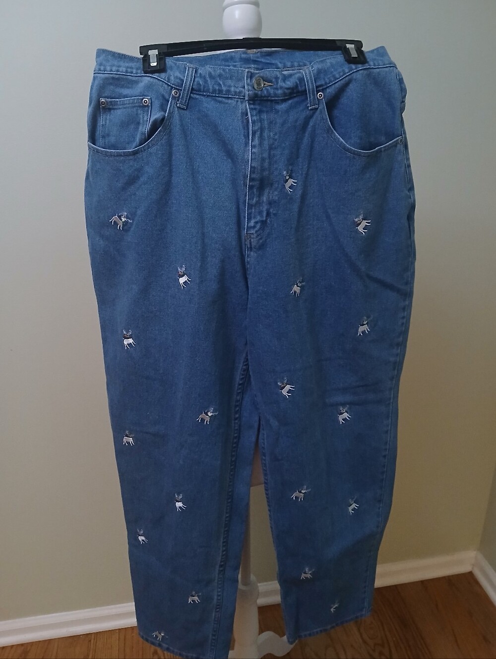 Quacker Factory Embroidered Rudolph The Reindeer Jeans